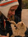 Rest stop during our bus ride and Ashe grabbed the first kitten she could find!